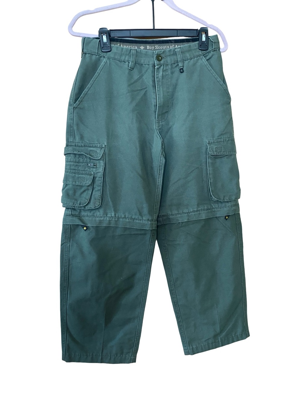 Boy Scouts Of America Convertible Olive Green Youth 14